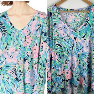 Lilly Pulitzer Etta Long Sleeve Bermudaful
Print Tropical Size XL